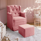 Poltrona De Amamentação Cadeira De Balanço Com Puff Ternura V