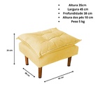 Poltrona De Amamentação Celine Com Puff Suede Amarelo