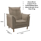 Poltrona De Amamentação Celine Com Puff Suede Bege Escurof