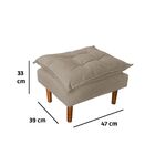 Poltrona De Amamentação Celine Com Puff Suede Bege Escurof