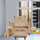 Poltrona De Amamentação Celine Com Puff Suede Capuccino