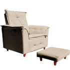 Poltrona De Amamentação Celine Com Puff Suede Capuccino