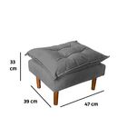 Poltrona De Amamentação Celine Com Puff Suede Cinza