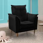 Poltrona De Amamentação Celine Com Puff Suede Preto