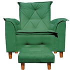 Poltrona De Amamentação Celine Com Puff Suede Verde