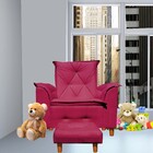 Poltrona De Amamentação Celine Com Puff Suede Vermelho