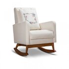 Poltrona De Amamentação Com Almofada Mix Abstratto Bege Linho