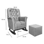 Poltrona De Amamentação Com Balanço Agatha Pé Canoa E Puff -