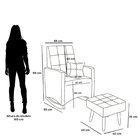 Poltrona De Amamentação Com Balanço Bouclê Com Puff Ana Azul