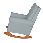 Poltrona De Amamentação Com Balanço Bouclê Com Puff Paris Azu