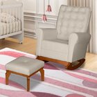 Poltrona De Amamentação Com Balanço Corino E Puff Paris Bege