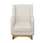 Poltrona De Amamentação Com Balanço E Puff Ariely Bouclê Off