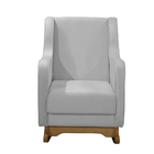 Poltrona De Amamentação Com Balanço E Puff Ariely Veludo Cinz