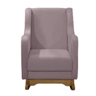 Poltrona De Amamentação Com Balanço E Puff Ariely Veludo Rosê