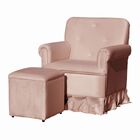 Poltrona De Amamentação Com Balanço E Puff Cecilia Veludo  Ve