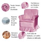 Poltrona De Amamentação Com Balanço E Puff Cecilia Veludo  Ve