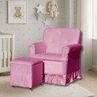 Poltrona De Amamentação Com Balanço E Puff Cecilia Veludo  Ve