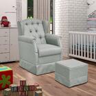 Poltrona De Amamentação Com Balanço E Puff Cinza Escuro