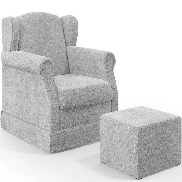 Poltrona De Amamentação Com Balanço E Puff Elisa P02 Bouclê -