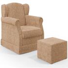 Poltrona De Amamentação Com Balanço E Puff Elisa P02 Bouclê -