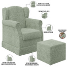 Poltrona De Amamentação Com Balanço E Puff Elisa P02 Bouclê O