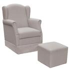 Poltrona De Amamentação Com Balanço E Puff Elisa P02 Linho -