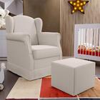 Poltrona De Amamentação Com Balanço E Puff Elisa P02 Linho -