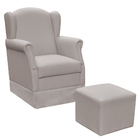 Poltrona De Amamentação Com Balanço E Puff Elisa P02 Linho Be