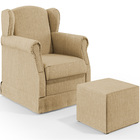 Poltrona De Amamentação Com Balanço E Puff Elisa P02 Linho Be