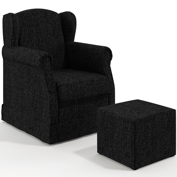 Poltrona De Amamentação Com Balanço E Puff Elisa P02 Linho Ch