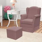 Poltrona De Amamentação Com Balanço E Puff Elisa P02 Suede -