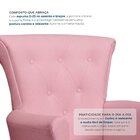 Poltrona De Amamentação Com Balanço E Puff Em Corino Rosa Bár