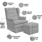 Poltrona De Amamentação Com Balanço E Puff Helena P02 Capiton