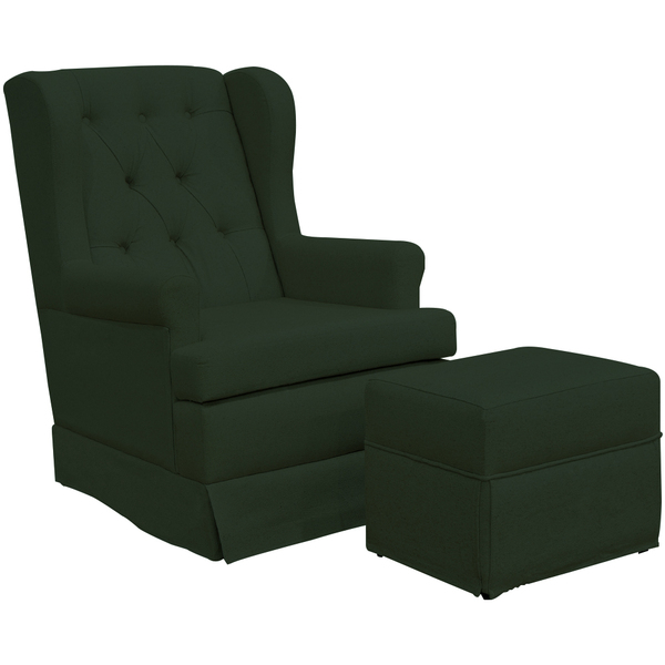 Poltrona De Amamentação Com Balanço E Puff Helena P02 Capiton