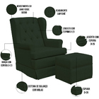 Poltrona De Amamentação Com Balanço E Puff Helena P02 Capiton