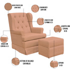 Poltrona De Amamentação Com Balanço E Puff Helena P02 Capiton