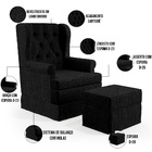 Poltrona De Amamentação Com Balanço E Puff Helena P02 Capiton