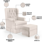 Poltrona De Amamentação Com Balanço E Puff Helena P02 Capiton