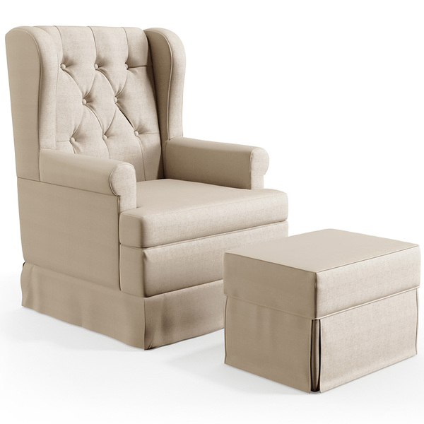 Poltrona De Amamentação Com Balanço E Puff Helena P02 Capiton