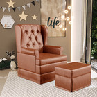 Poltrona De Amamentação Com Balanço E Puff Helena P02 Capiton