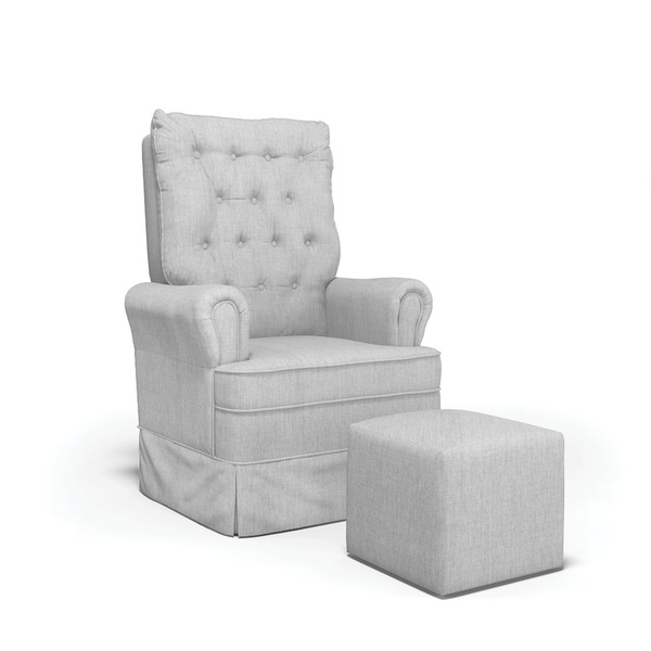 Poltrona De Amamentação Com Balanço E Puff Laura Linho Base D