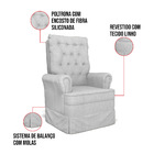 Poltrona De Amamentação Com Balanço E Puff Laura Linho Base D