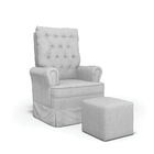 Poltrona De Amamentação Com Balanço E Puff Laura Linho Cinza