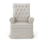 Poltrona De Amamentação Com Balanço E Puff Laura Linho Prata