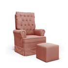 Poltrona De Amamentação Com Balanço E Puff Laura Veludo Base