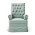 Poltrona De Amamentação Com Balanço E Puff Laura Veludo Base