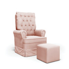 Poltrona De Amamentação Com Balanço E Puff Laura Veludo Base