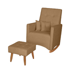 Poltrona De Amamentação Com Balanço E Puff Lizzi Bouclê F06 -