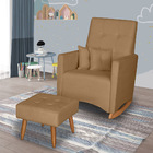 Poltrona De Amamentação Com Balanço E Puff Lizzi Bouclê F06 -