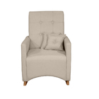 Poltrona De Amamentação Com Balanço E Puff Lizzi Linho Bege F